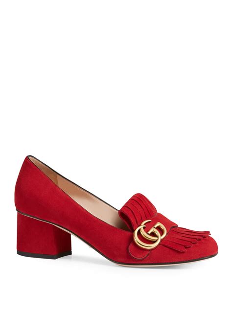 womens red gucci shoes|red suede Gucci shoes.